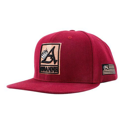 Avianne Burgundy Cap with Rose Logo