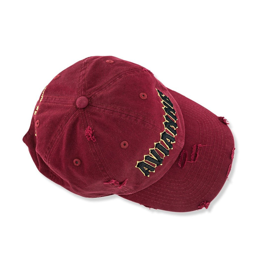 Avianne Burgundy Distressed Cap