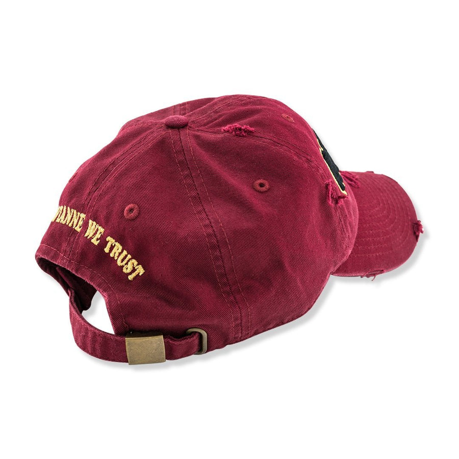 Avianne Burgundy Distressed Cap