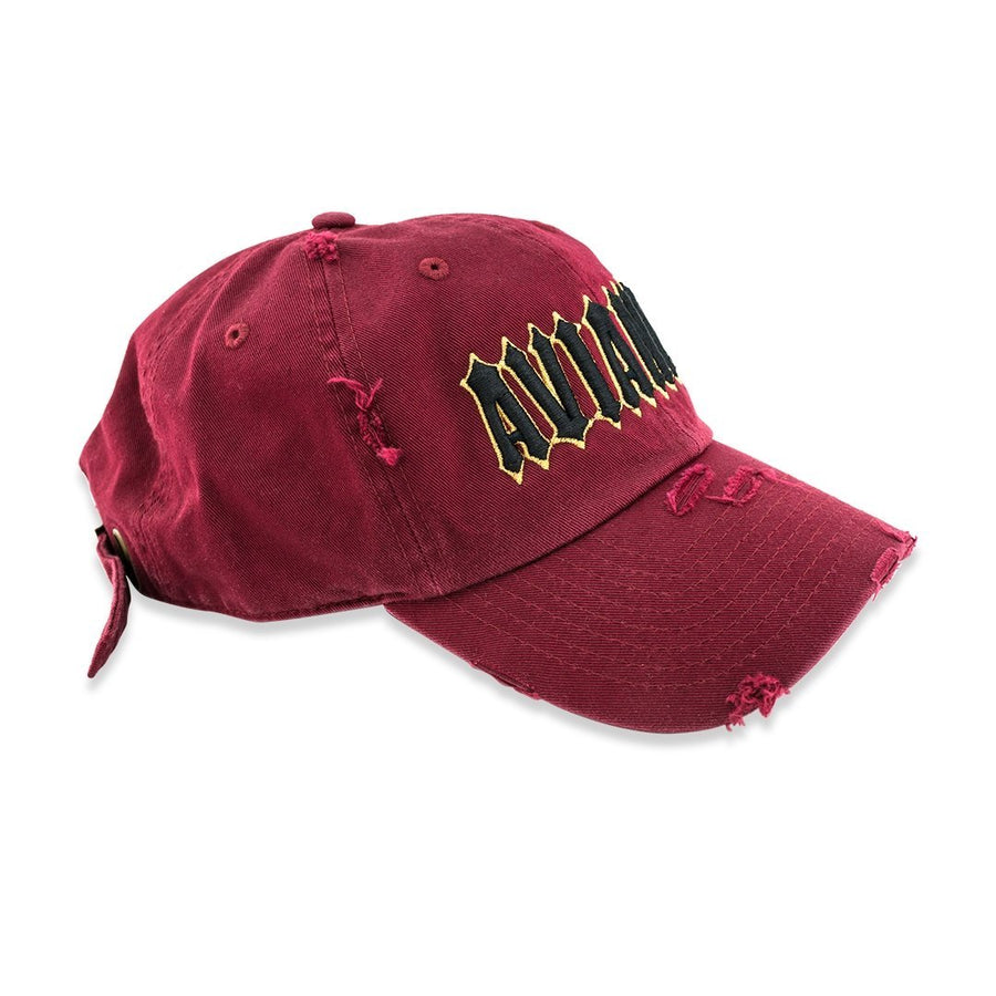 Avianne Burgundy Distressed Cap