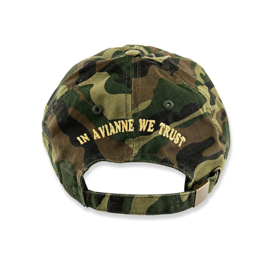 Avianne Green Camouflage Distressed Cap