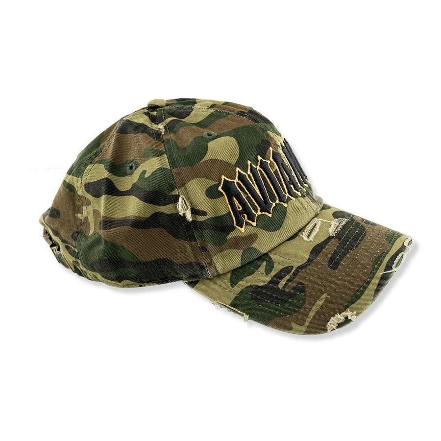 Avianne Green Camouflage Distressed Cap