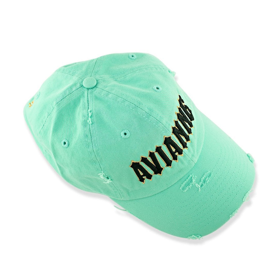 Avianne Mint Green Distressed Cap