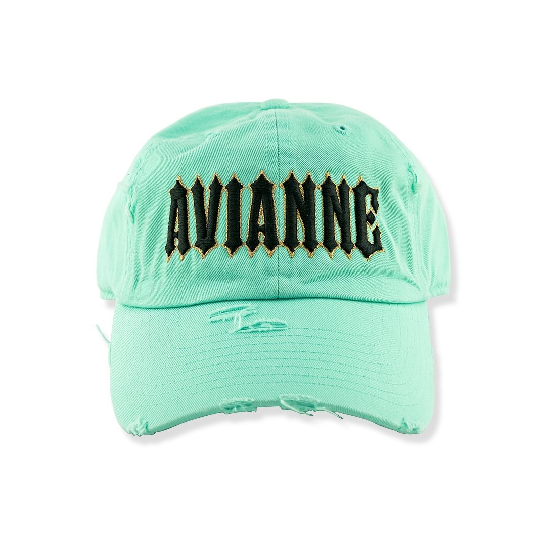 Avianne Mint Green Distressed Cap