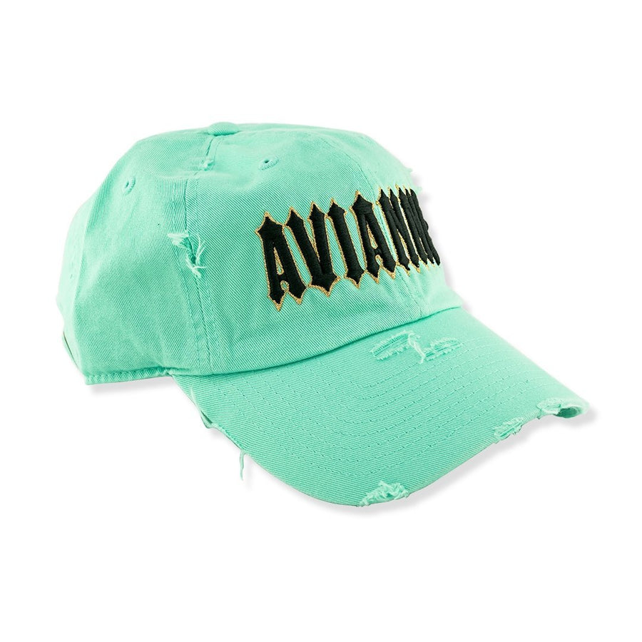 Avianne Mint Green Distressed Cap