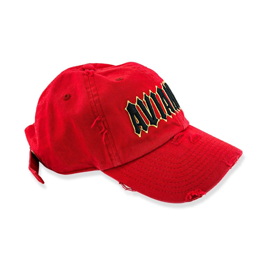 Avianne Red Distressed Cap