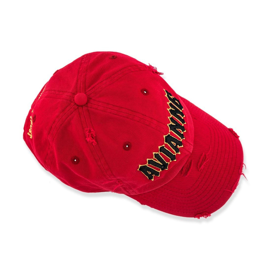 Avianne Red Distressed Cap