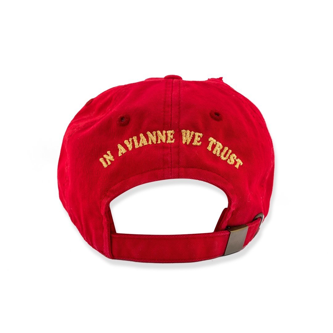 Avianne Red Distressed Cap