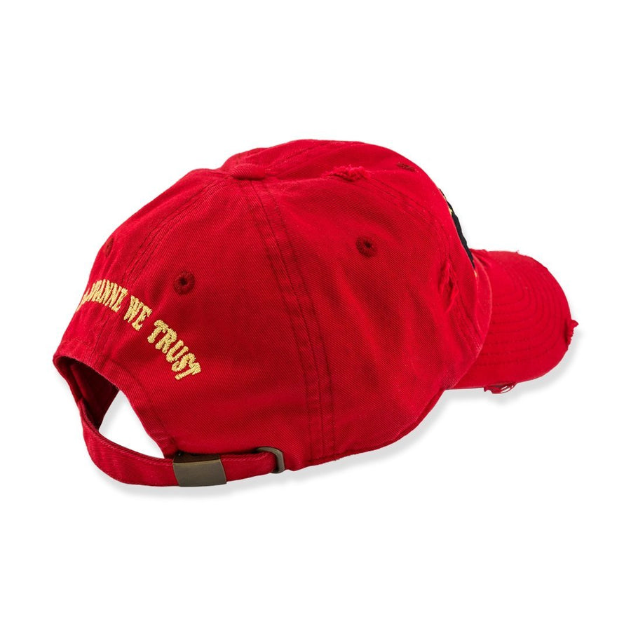 Avianne Red Distressed Cap