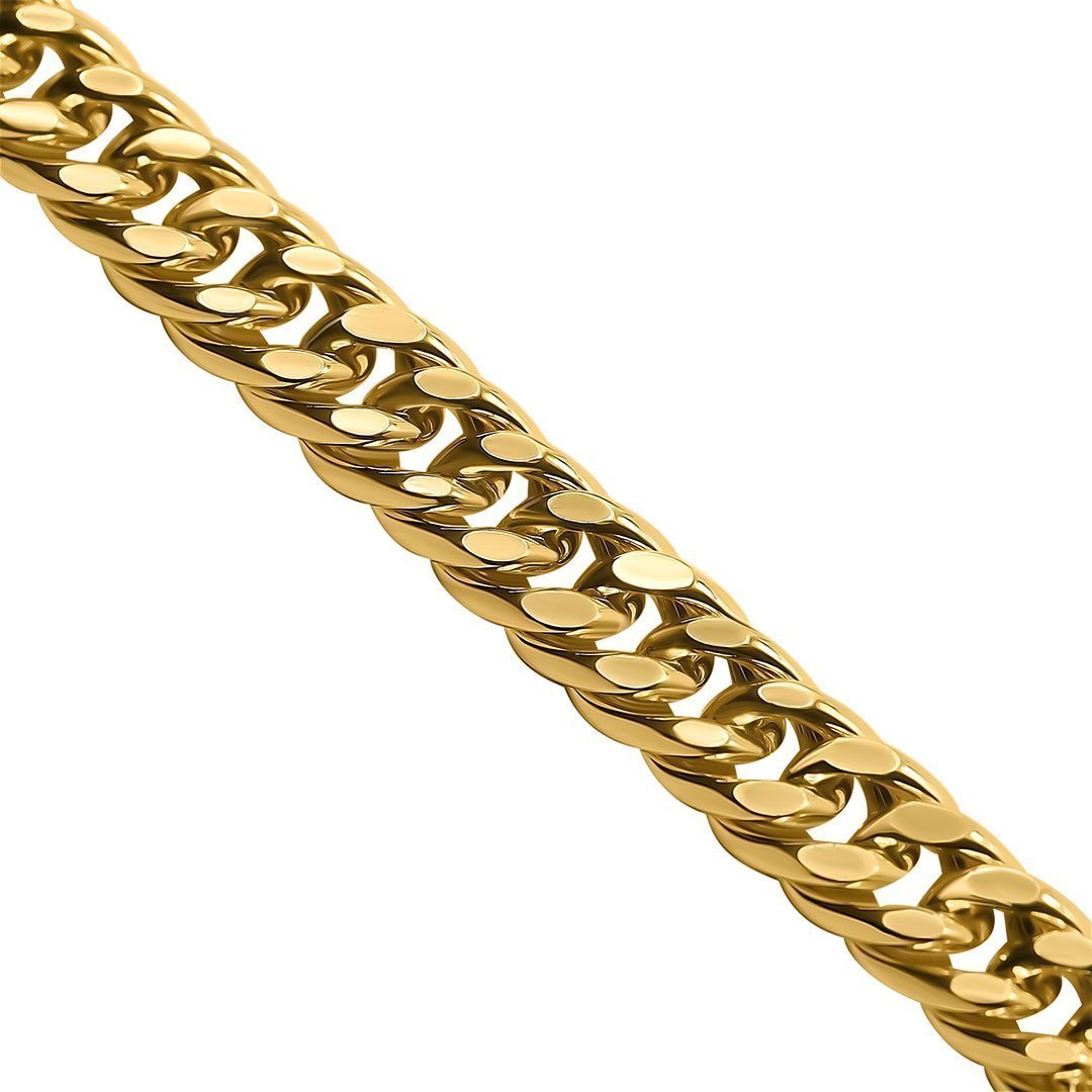 Hollow Cuban Link Chain 10K Yellow Gold 6.75 MM