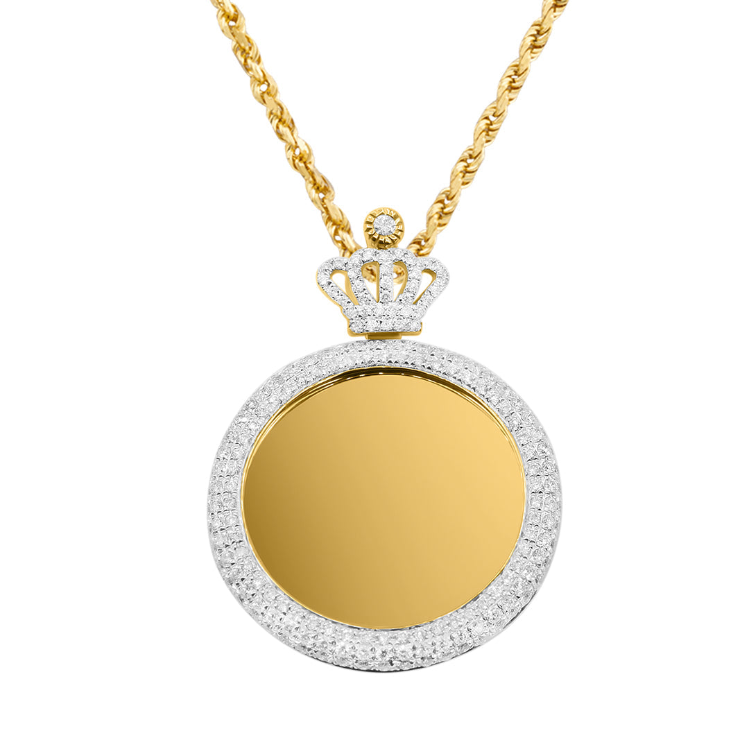 14K Iced Out Crown Memory Pendant – Avianne Jewelers