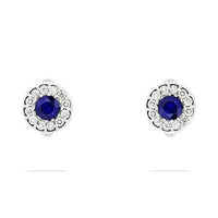 Thumbnail for Mens Diamond and Sapphire Cufflinks in 14k White Gold 6.39 Ctw