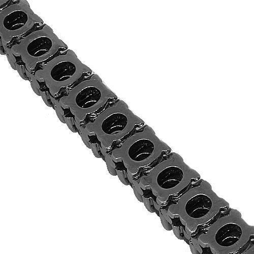 10K Solid Gold Black Rhodium Mens Diamond Tennis Bracelet with Black Diamonds 27.00 Ctw