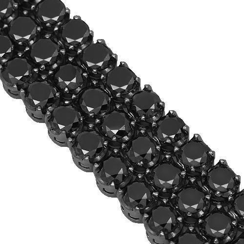 2 Rows Men''s Black Diamond Tennis Bracelet 7 Ctw at Rs 285400 | हीरे के  कंगन in Surat | ID: 20376656397