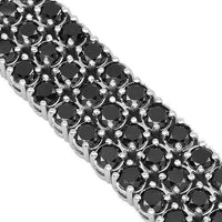 Thumbnail for 10K Solid White Gold Mens Black Diamond Bracelet 47.50 Ctw