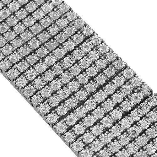 10K White Solid Gold Mens Diamond Bracelet 5.00 Ctw