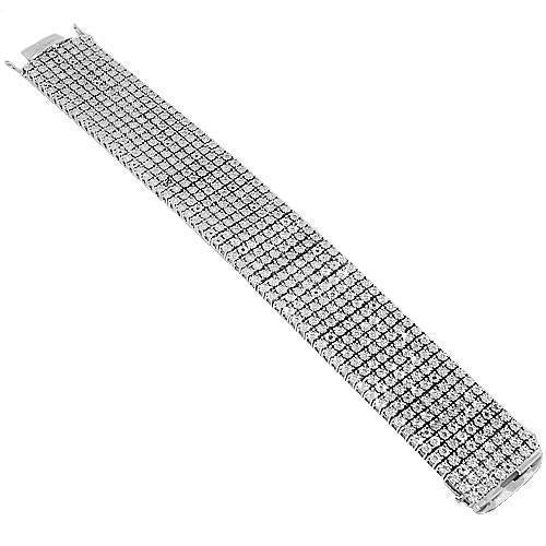 10K White Solid Gold Mens Diamond Bracelet 5.00 Ctw