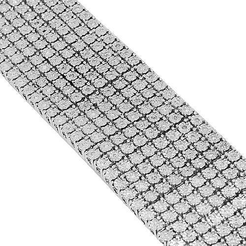 10K White Solid Gold Mens Diamond Bracelet 5.00 Ctw