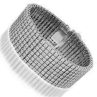 Thumbnail for 10K White Solid Gold Mens Diamond Bracelet 5.00 Ctw