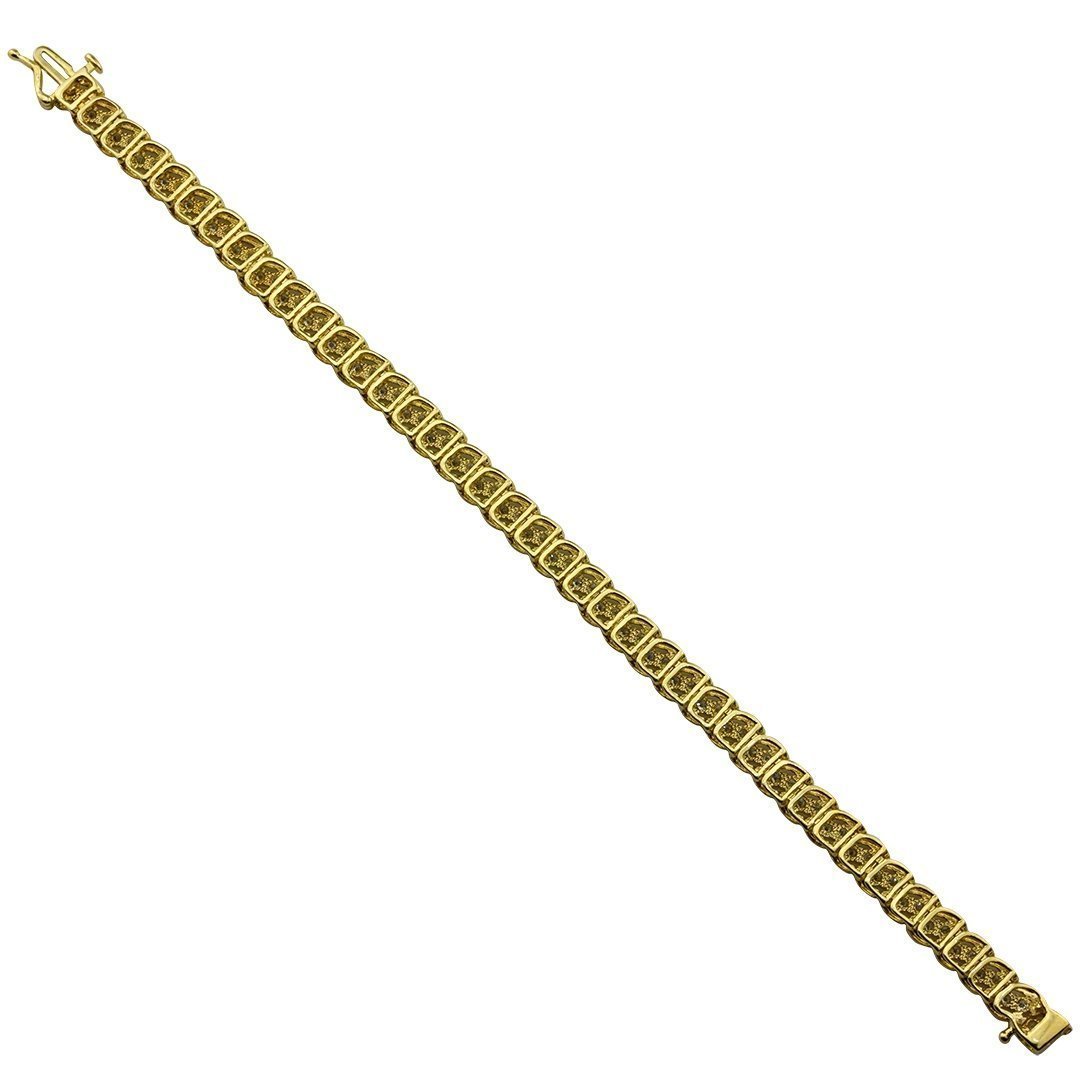 10k Yellow Gold Two Row Diamond Bracelet 3 Ctw