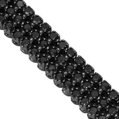 Bracelet in woven black leather with steel closure, black PVD finish and  three rings - Luxury Bracelets – Montblanc® TH