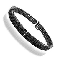 Thumbnail for 14K Solid Gold Black Rhodium Plated Mens Black Diamond Bracelet 10.50 Ctw