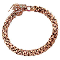 Thumbnail for 14K Solid Rose Gold Custom Design Diamond Lion Head Ruby Bracelet 2.50 Ctw