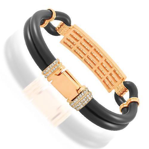 Mens leather diamond bracelet Clearance