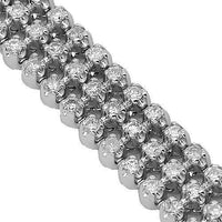 Thumbnail for 14K Solid White Gold Mens Diamond Bracelet 5.50 Ctw