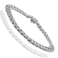 Thumbnail for 14K Solid White Gold Mens Diamond Cuban Bracelet 3.00 Ctw