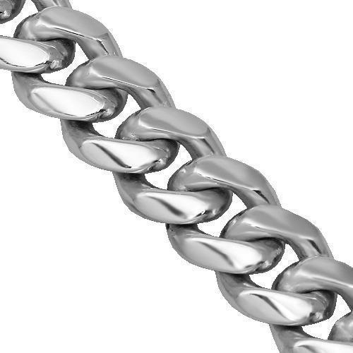 14K Solid White Gold Mens Diamond Cuban Bracelet 3.00 Ctw