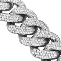 Thumbnail for 14K Solid White Gold Mens Diamond Custom Cuban Bracelet