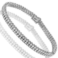 Thumbnail for 14K Solid White Gold Tow-Row Diamond Bracelet 4.75 Ctw