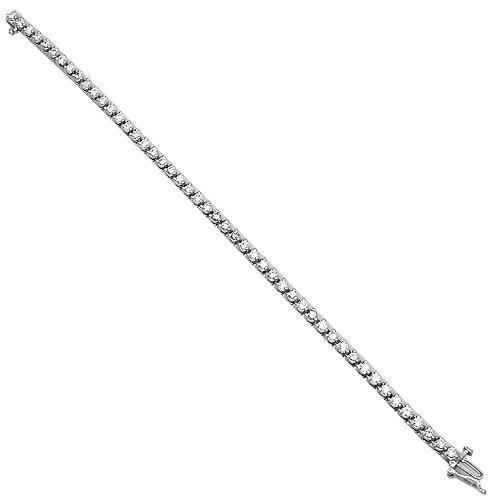 14K Solid White Gold Womens Diamond Tennis Bracelet 2.3 Ctw