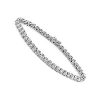 Thumbnail for 14K Solid White Gold Womens Clarity Enhanced Diamond Tennis Bracelet 5.60 Ctw