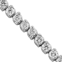 Thumbnail for 14K Solid White Gold Womens Clarity Enhanced Diamond Tennis Bracelet 5.60 Ctw