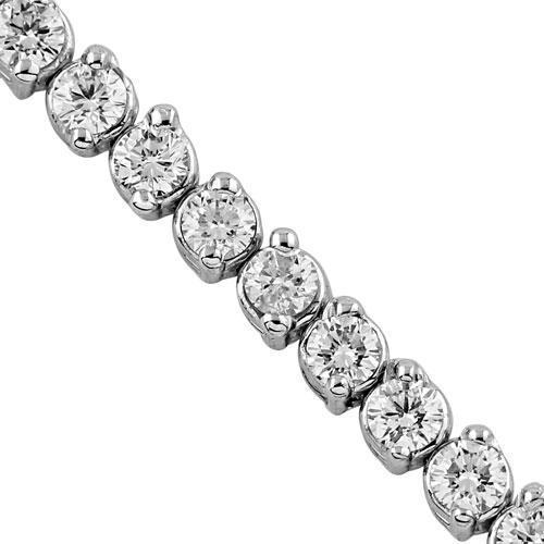 Pulsera de tenis de diamantes para mujer de oro blanco macizo de 14 quilates con claridad mejorada, 5,60 quilates