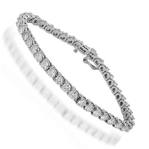 14K Solid White Gold Womens Clarity Enhanced Diamond Tennis Bracelet 8.25 Ctw