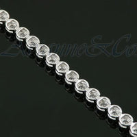 Thumbnail for 14K Solid White Gold Womens Diamond Tennis Bracelet 1.50 Ctw
