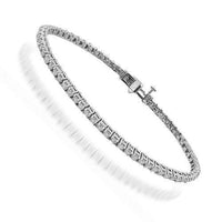 Thumbnail for 14K Solid White Gold Womens Diamond Tennis Bracelet 3.51 Ctw