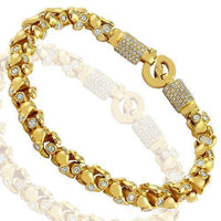 Thumbnail for 14K Solid Yellow Gold Mens Customized Diamond Bracelet 6.80 Ctw