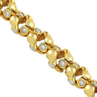 Thumbnail for 14K Solid Yellow Gold Mens Customized Diamond Bracelet 6.80 Ctw