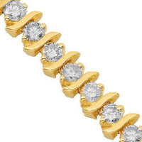 Thumbnail for 14K Solid Yellow Gold Womens Diamond Tennis Bracelet 6.50 Ctw