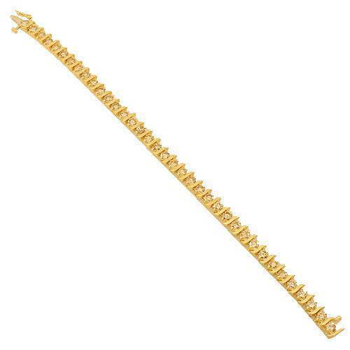 14K Solid Yellow Gold Womens Diamond Tennis Bracelet 6.50 Ctw