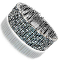 Thumbnail for 14K White Solid Gold Blue Diamond Mens Bracelet 64.35 Ctw