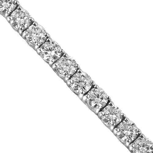 14K White Solid Gold Diamond Tennis Bracelet 5.95 Ctw