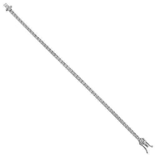 14K White Solid Gold Diamond Tennis Bracelet 5.95 Ctw