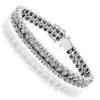 Thumbnail for 14K White Solid Gold Mens Diamond Bracelet 7.50 Ctw