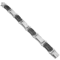 Thumbnail for 14K White Solid Gold Mens Diamond Bracelet with Black Diamonds 14.00 Ctw