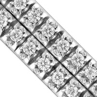 Thumbnail for 14K White Solid Gold Mens Two Row Diamond Customized Tennis Bracelet With Side Stones 26.60 Ctw